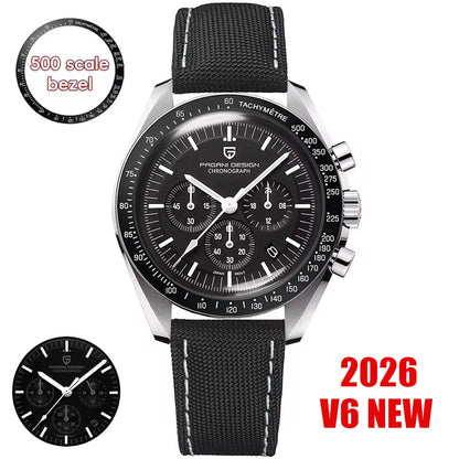 Men's Moon Chronograph Watch Quartz With Sapphire Glass