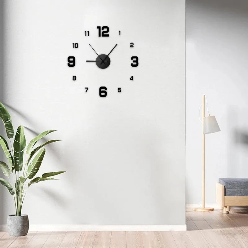 Creative Frameless DIY Wall Clock For Home Décor