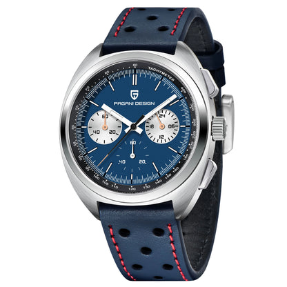 Men's Retro Panda Dial Chronograph Watch Quartz Steel
