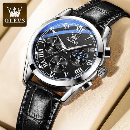 Men’s Quartz Chronograph Watch With Moon Phase Display
