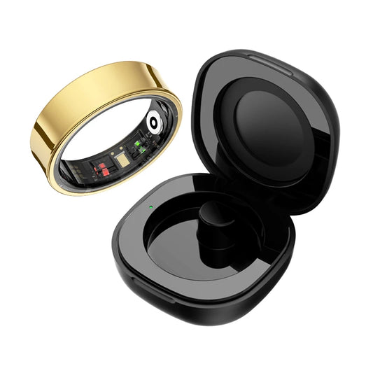 Smart Fitness Ring With Charging Case – Heart & Sleep Monitor