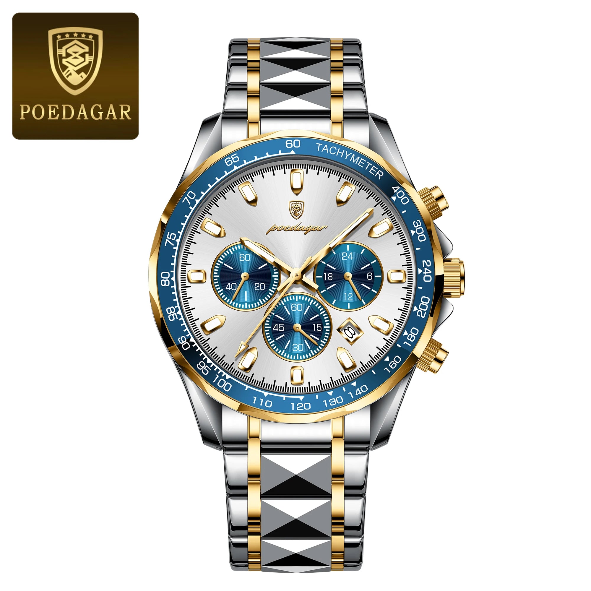 Men’s Stainless Steel Chronograph Watch With Date