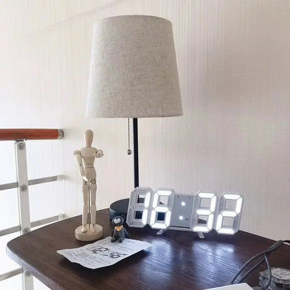 3D LED Digital Wall Clock With Adjustable Brightness