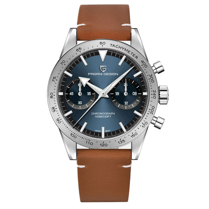 Men’s Retro Chronograph Quartz Watch With Sapphire Glass