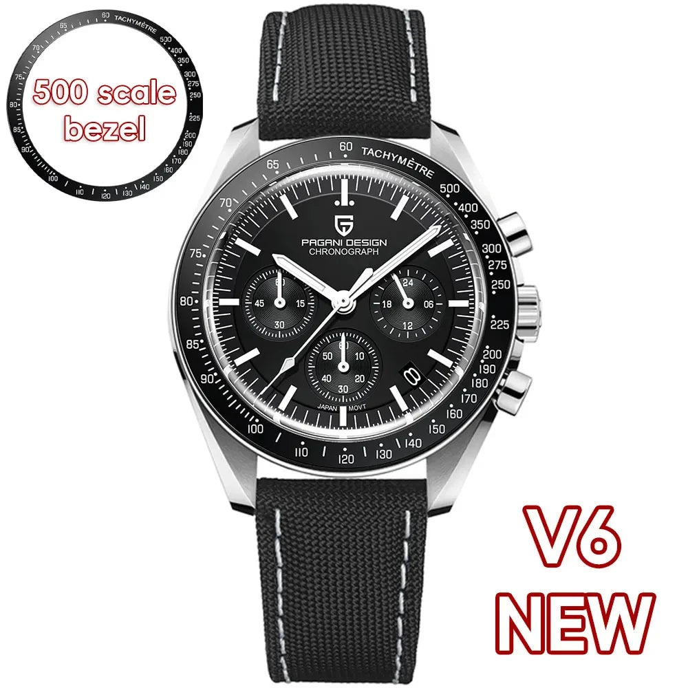 Men's Quartz Chronograph Watch Sapphire 100M Waterproof