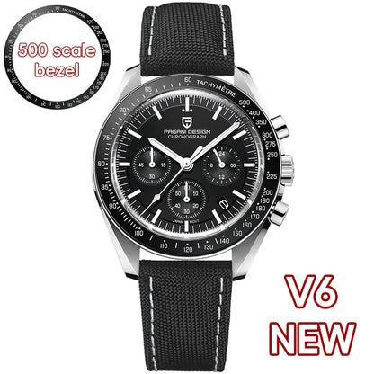 Men’s Stainless Steel Moonphase Chronograph Watch