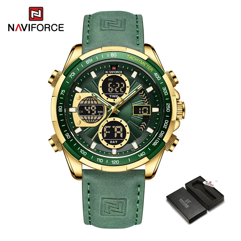 Men’s Military Sport Quartz Watch With Leather Band