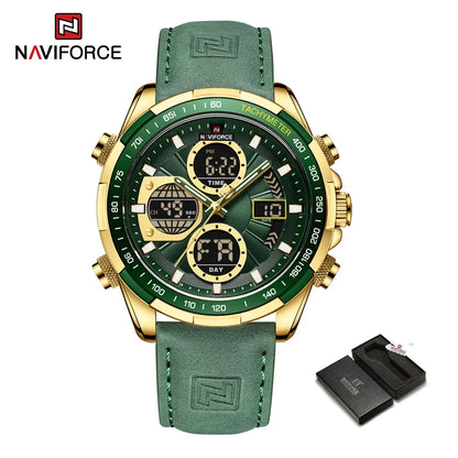 Men’s Military Sport Quartz Watch With Leather Band
