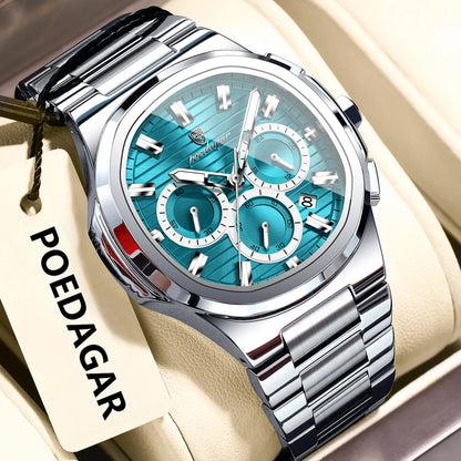 Men’s Stainless Steel Chronograph Watch With Date