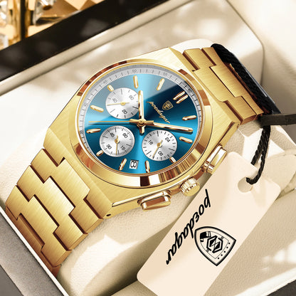 Men's Stainless Steel Chronograph Watch – Luminous, 3ATM