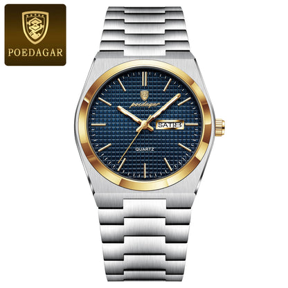 Men’s Stainless Steel Quartz Watch – Luminous, 3Bar