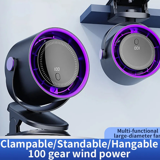 Portable Clip-On USB Fan – Quiet Rechargeable Cooling