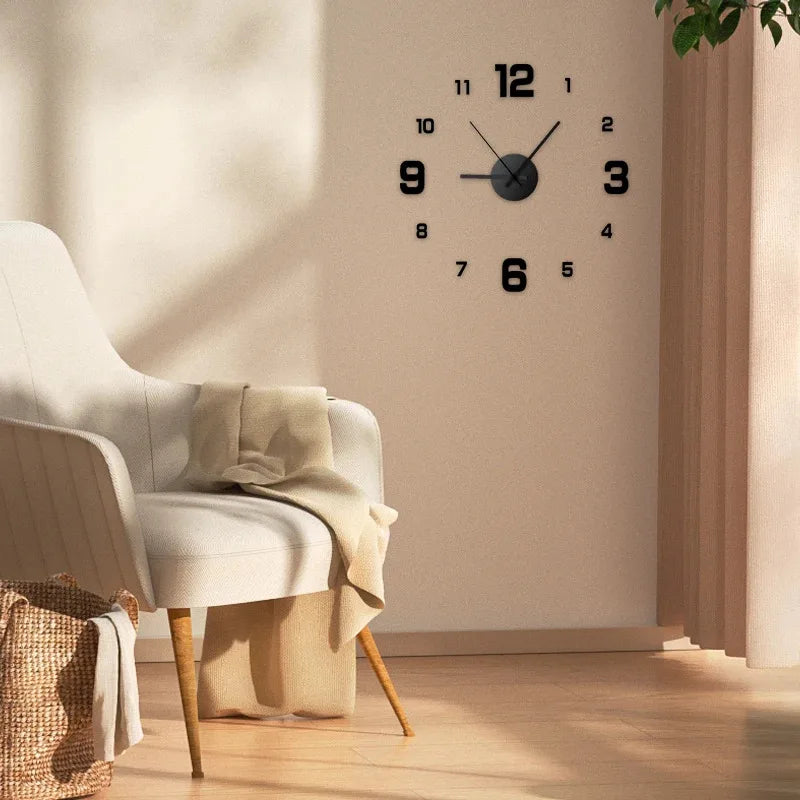 Creative Frameless DIY Wall Clock For Home Décor