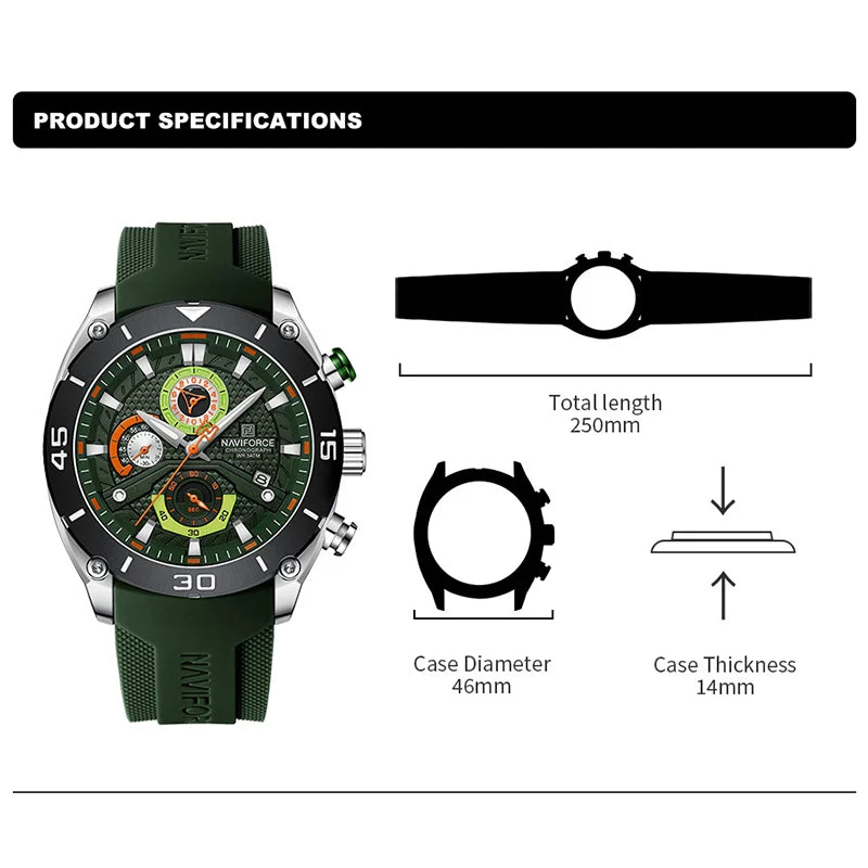 Men’s Sport Quartz Watch With Chronograph & Date