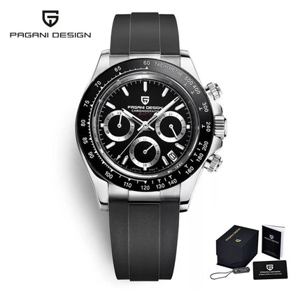 Men’s Sapphire Chronograph Watch With Rubber Strap