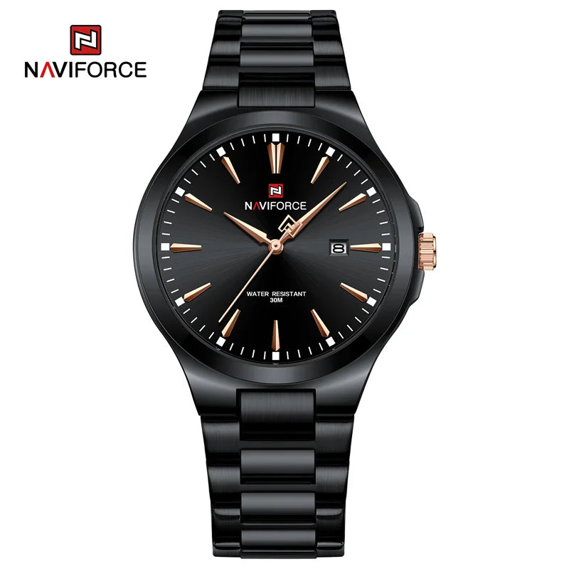Men's Stainless Steel Quartz Watch With Date Display
