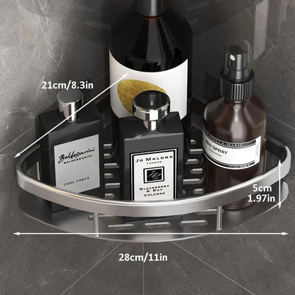 Metal Corner Bathroom Shelf – No-Drill Wall Organizer