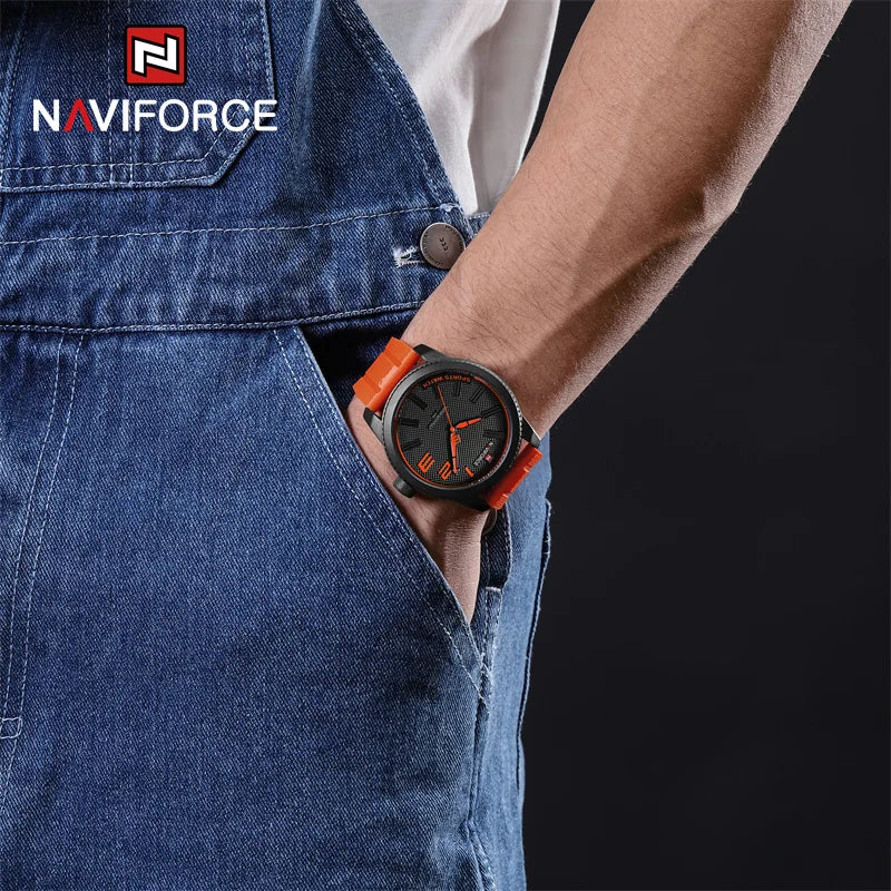 Men’s Sport Quartz Watch With Silicone Strap, 46 mm