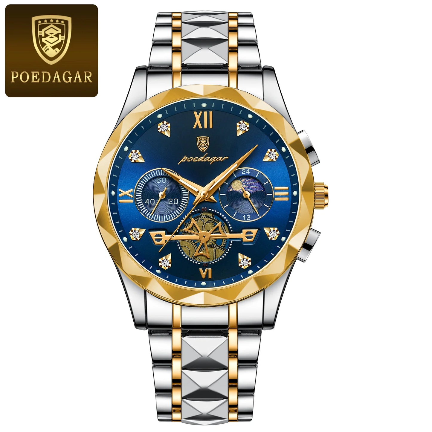 Men’s Stainless Steel Chronograph Watch – Luminous & Waterproof