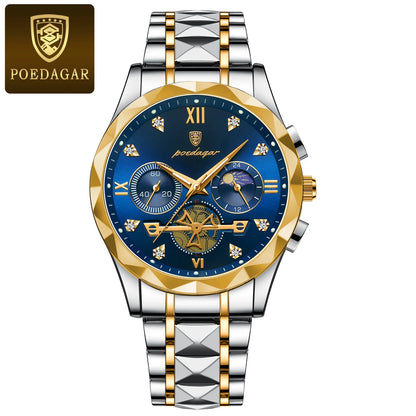 Men’s Stainless Steel Chronograph Watch – Luminous & Waterproof