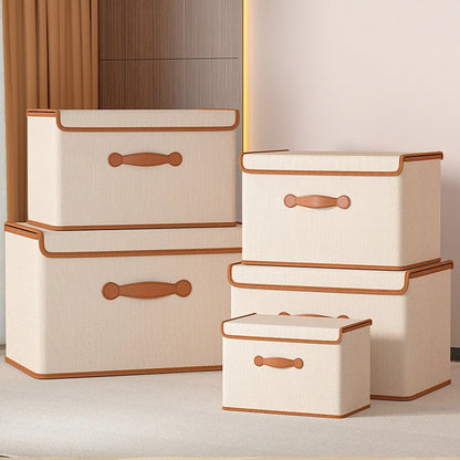 Foldable Clothes Storage Box With Lid For Wardrobes