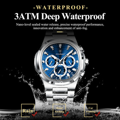 Men’s Stainless Steel Chronograph Watch With Date