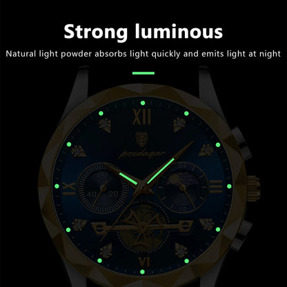 Men’s Stainless Steel Chronograph Watch – Luminous & Waterproof