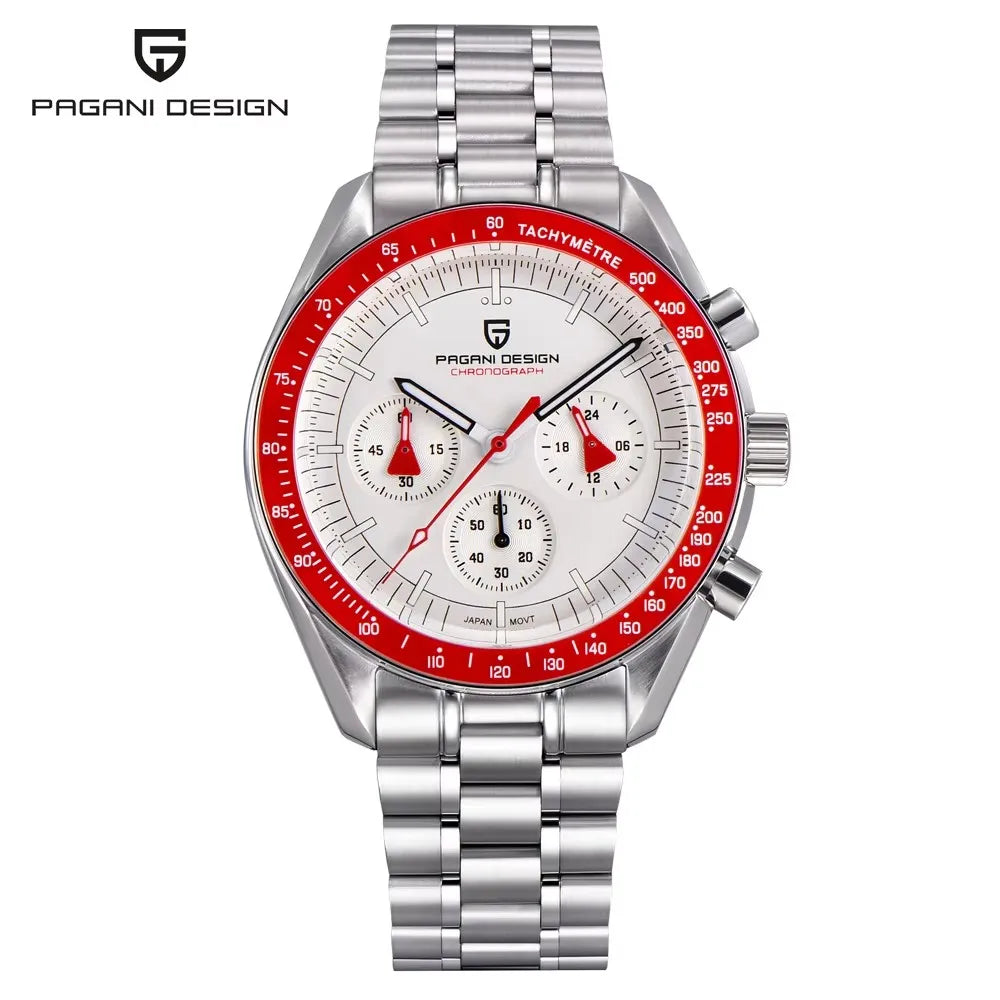 Men's Moon Chronograph Watch Quartz With Sapphire Glass