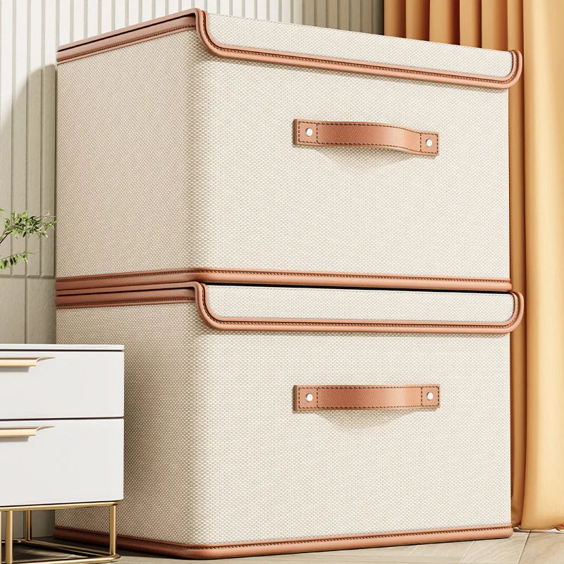 Foldable Clothes Storage Box With Lid For Wardrobes