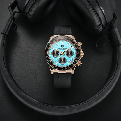 Men’s Sapphire Chronograph Watch With Rubber Strap