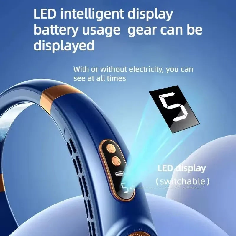 Rechargeable Portable Neck Fan – Hands-Free Personal Cooling
