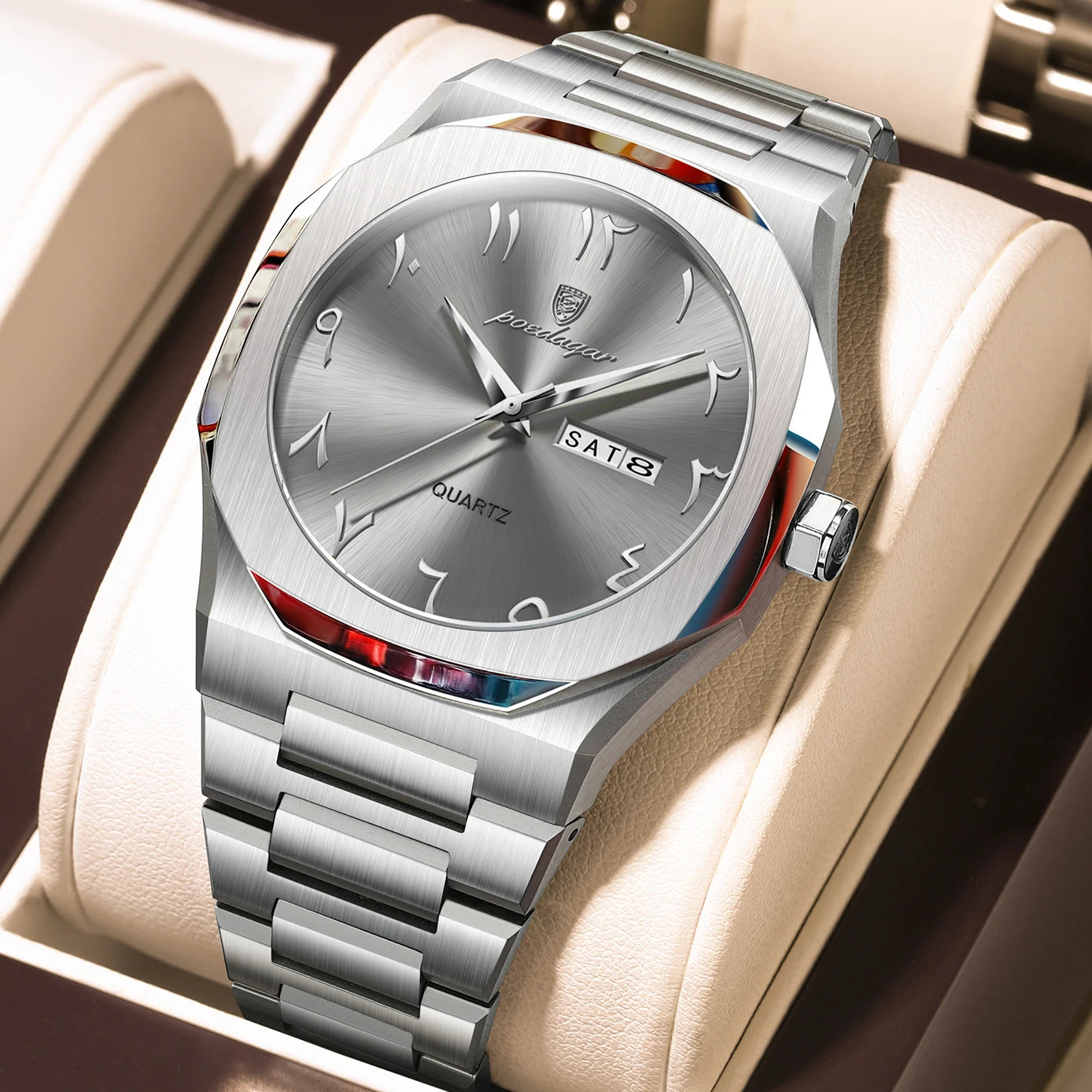 Men's Military Quartz Watch Stainless Steel Waterproof