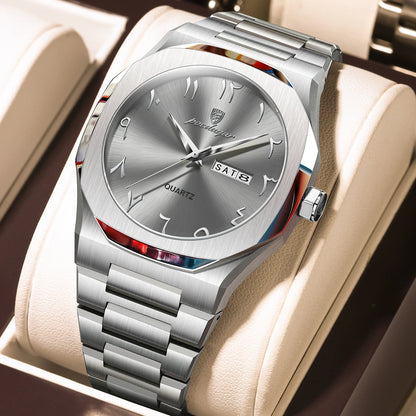 Men's Military Quartz Watch Stainless Steel Waterproof