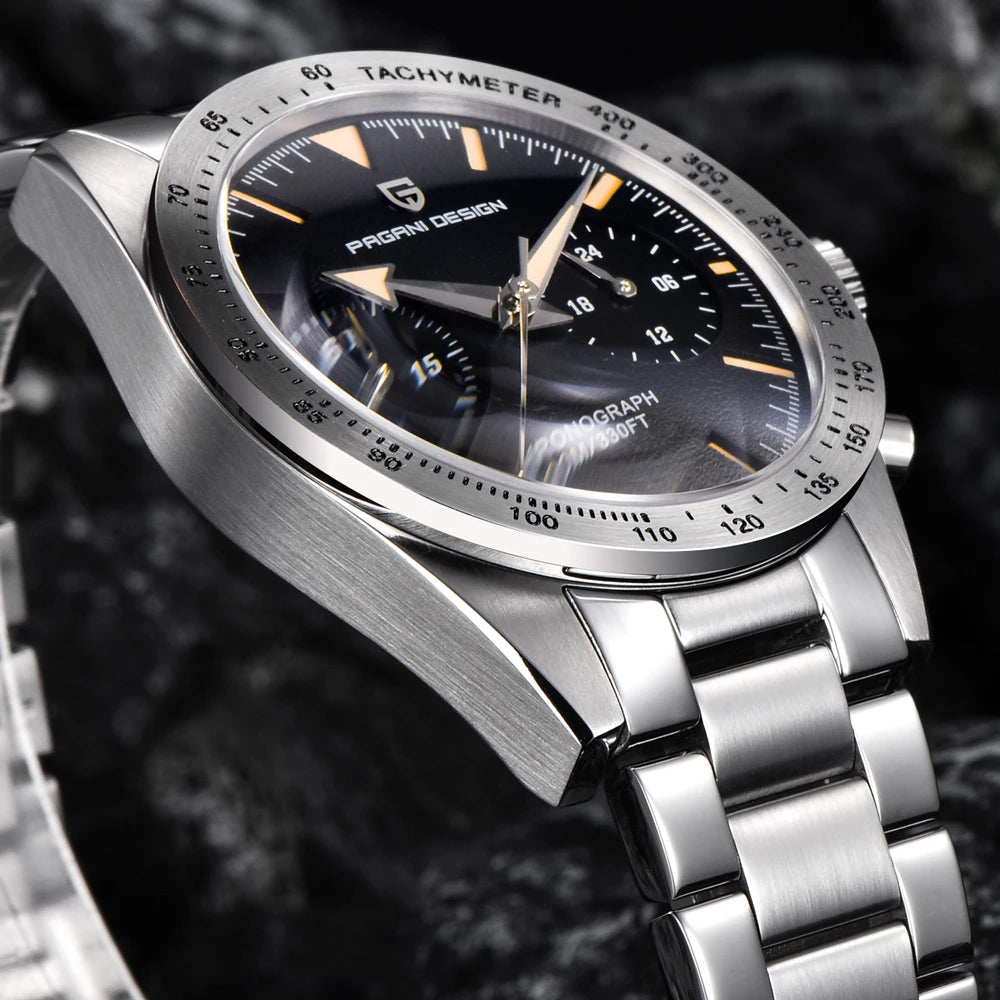Men’s Retro Chronograph Quartz Watch With Sapphire Glass