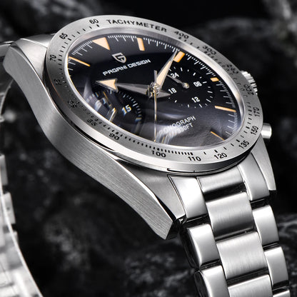 Men’s Retro Chronograph Quartz Watch With Sapphire Glass