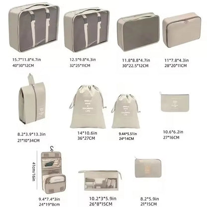 Travel Packing Cubes Set Luggage Organizers Foldable Bags
