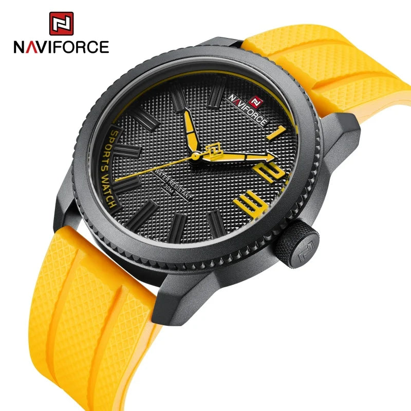 Men’s Sport Quartz Watch With Silicone Strap, 46 mm