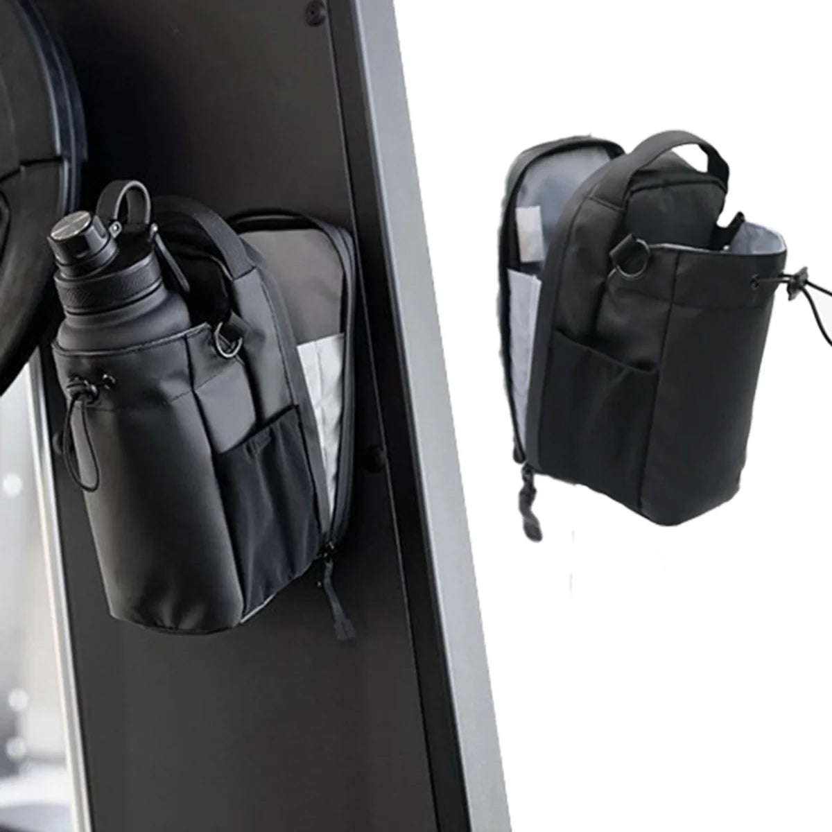 Magnetic Gym Bag Bottle Holder With Phone Pocket