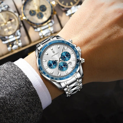 Men’s Stainless Steel Chronograph Watch With Date