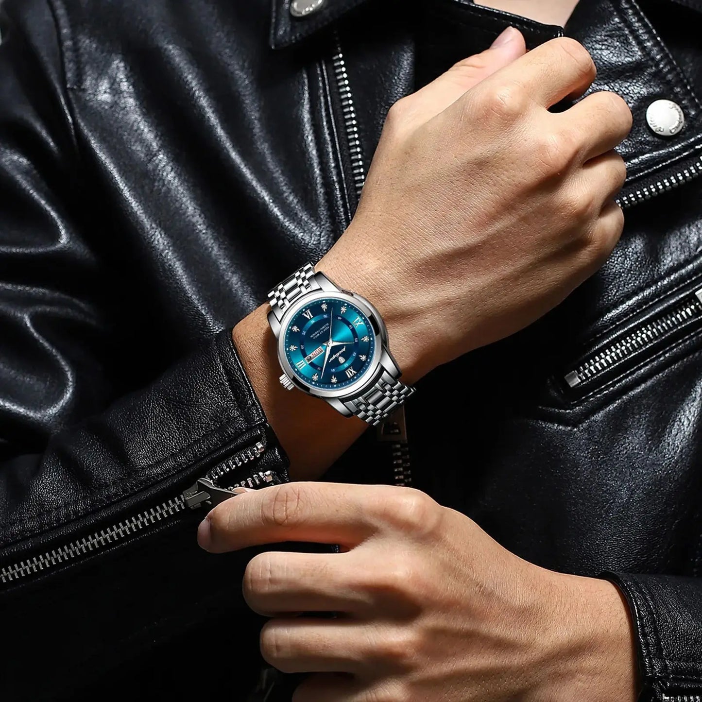 Men's Stainless Steel Quartz Watch – Luminous, Waterproof