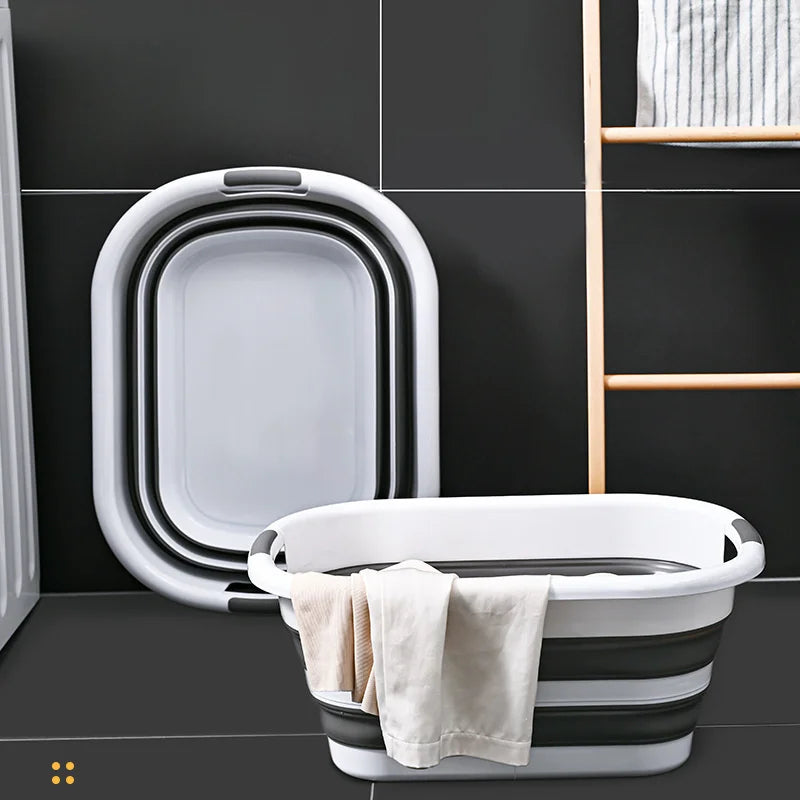 Foldable Plastic Laundry Basket – Multi-Purpose Storage Tub