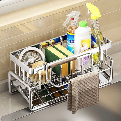 Stainless Steel Sink Caddy Rack for Sponges and Cloths