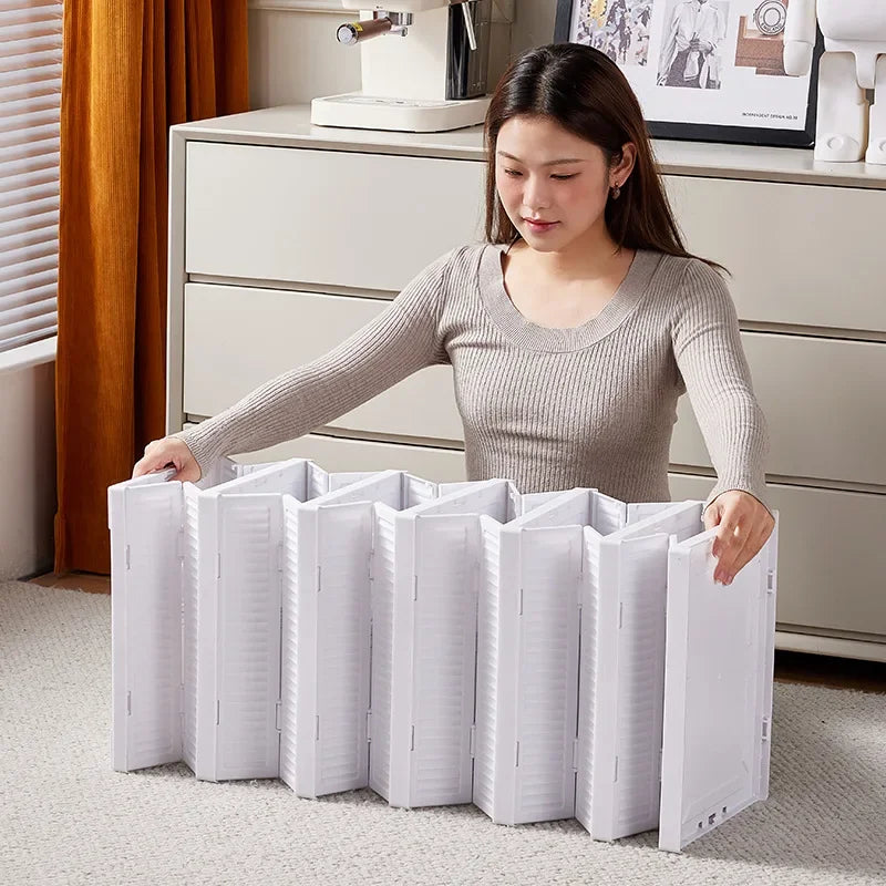 Foldable Transparent Shoe Storage Box Stackable Organizer