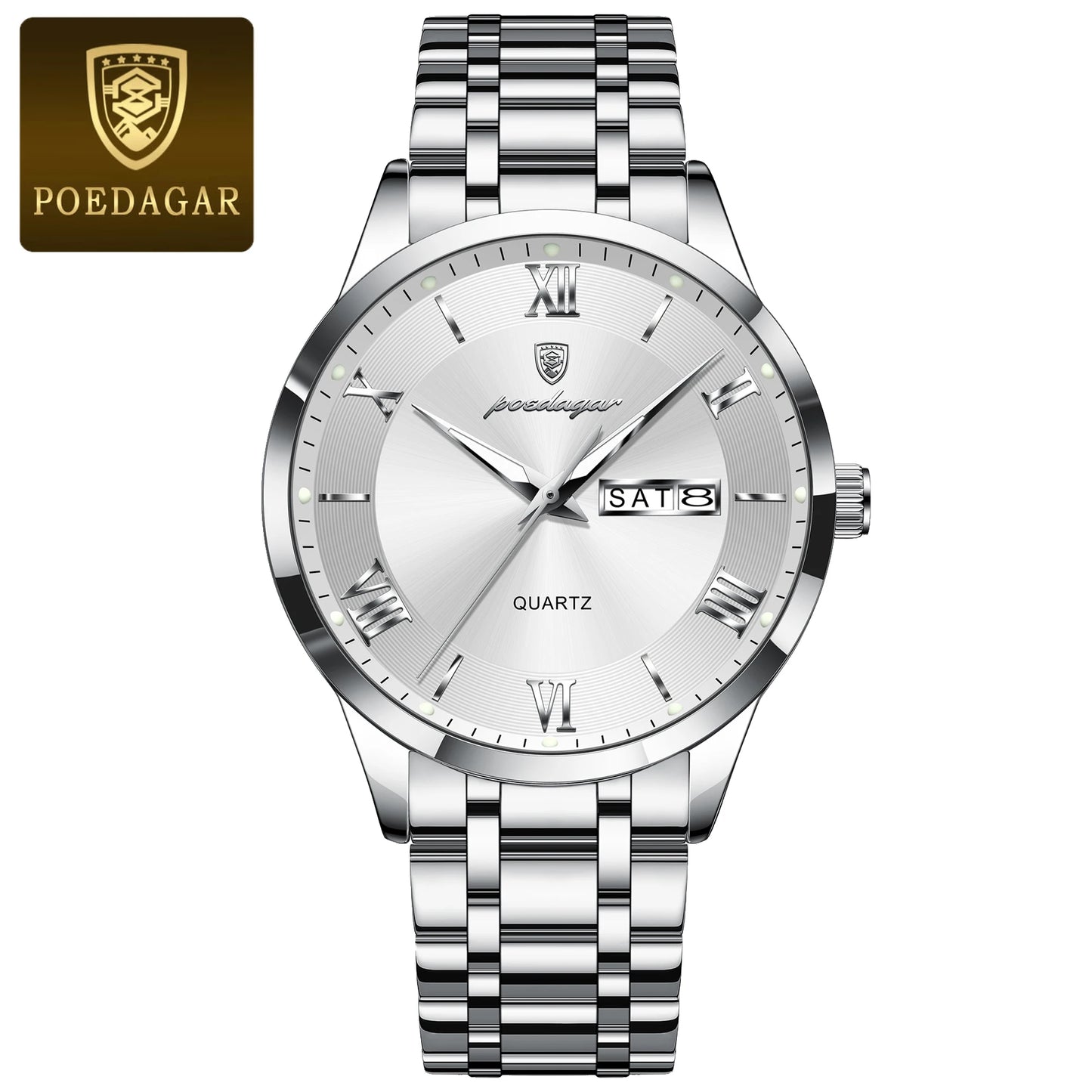 Men’s Stainless Steel Quartz Watch With Date Display