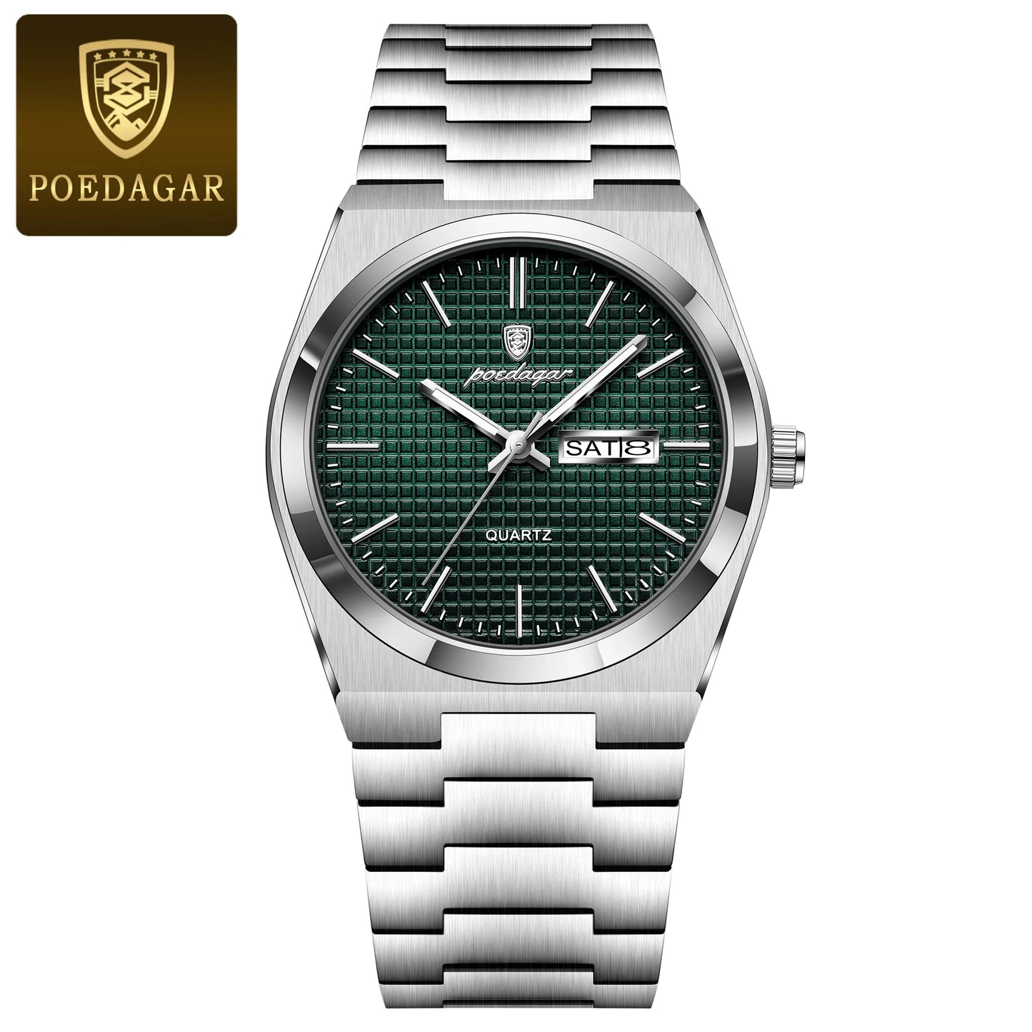 Men’s Stainless Steel Quartz Watch – Luminous, 3Bar