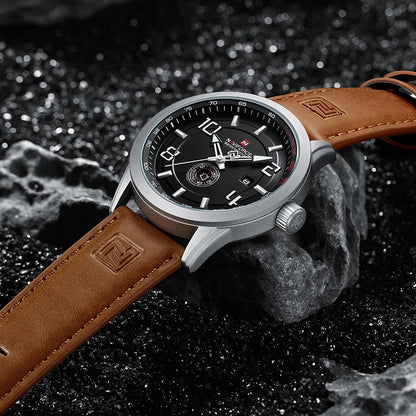 Men’s Sport Quartz Watch With PU Leather Strap