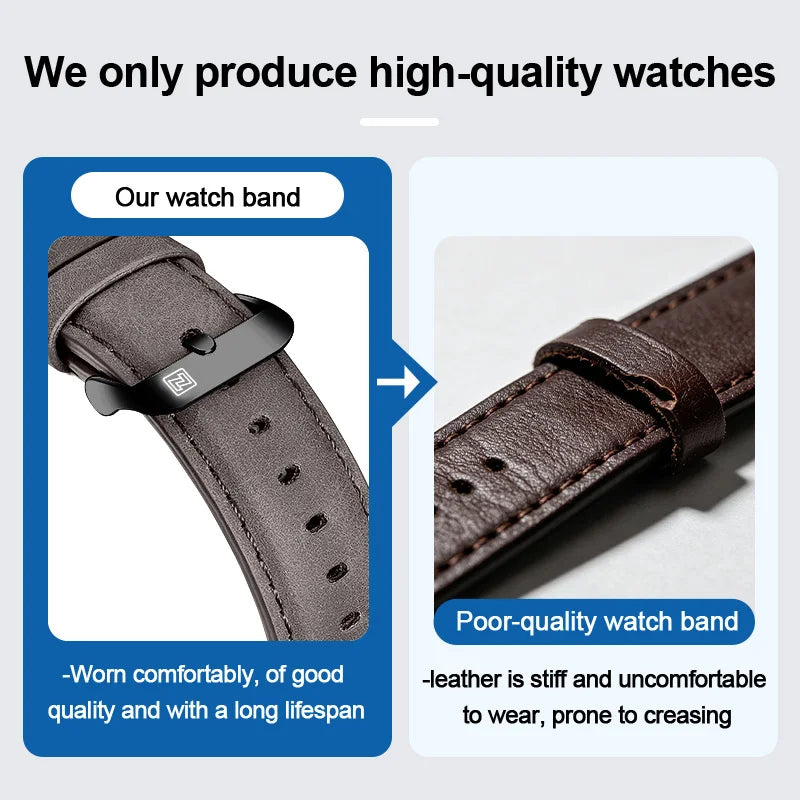 Men’s Quartz Sport Watch With PU Leather Strap