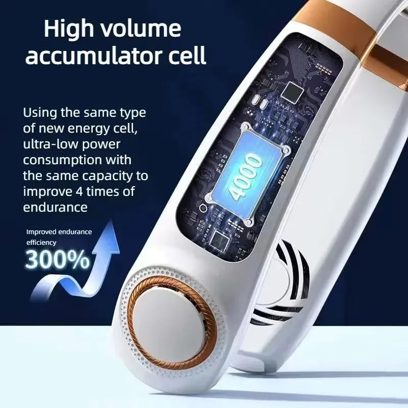 Rechargeable Portable Neck Fan – Hands-Free Personal Cooling