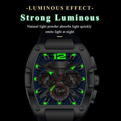 Men's Chronograph Quartz Watch With Silicone Strap