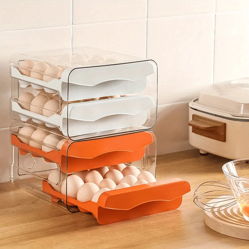 Stackable Refrigerator Egg Storage Drawer Organizer